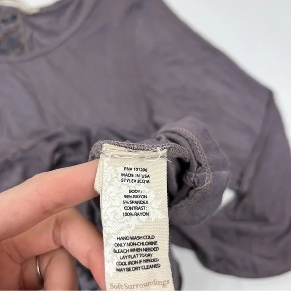 Soft Surroundings Purple Long Sleeve Mystical Moonrise Top - Picture 4 of 5